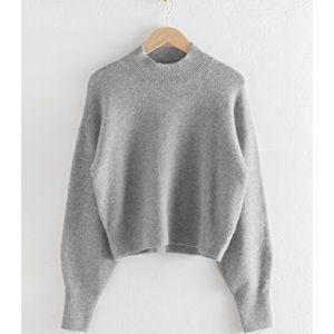 & Other Stories Cropped Gray Sweater